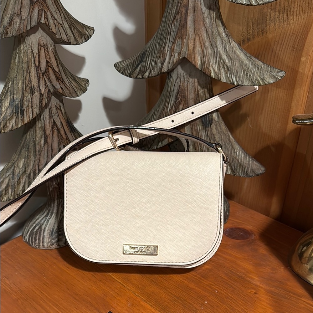 Kate Spade Pale Pink/Cream Crossbody Bag with Textured Finish
